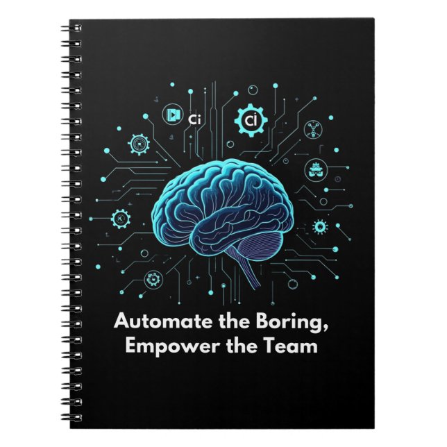 Automate the Boring, Empower the Team  Notebook (Front)
