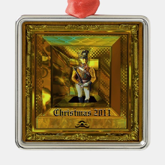 Automated Soldier Customizable Metal Ornament (Front)