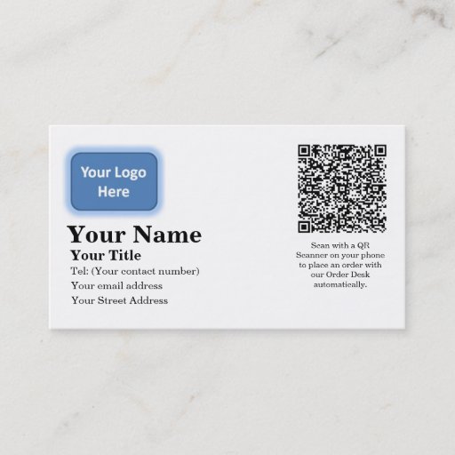 Customizable Automatic Email Order Business Card