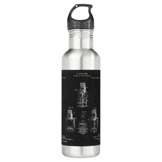 Automatic Fire sprinkler, patent Stainless Steel Water Bottle (Front)