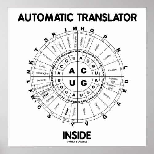 Automatic Translator Inside RNA Codon Wheel Poster