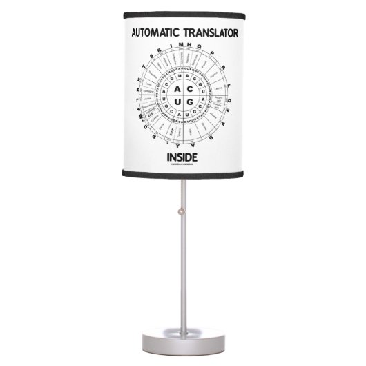 Automatic Translator Inside RNA Codon Wheel Table Lamp (Front)