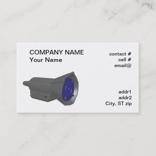 Customizable automatic transmission business card template