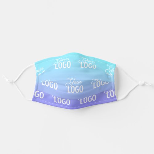 Automatically Tiled Logo  Blue Purple Gradient Adult Cloth Face Mask