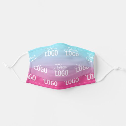 Automatically Tiled Logo  Blue Purple Pink Adult Cloth Face Mask