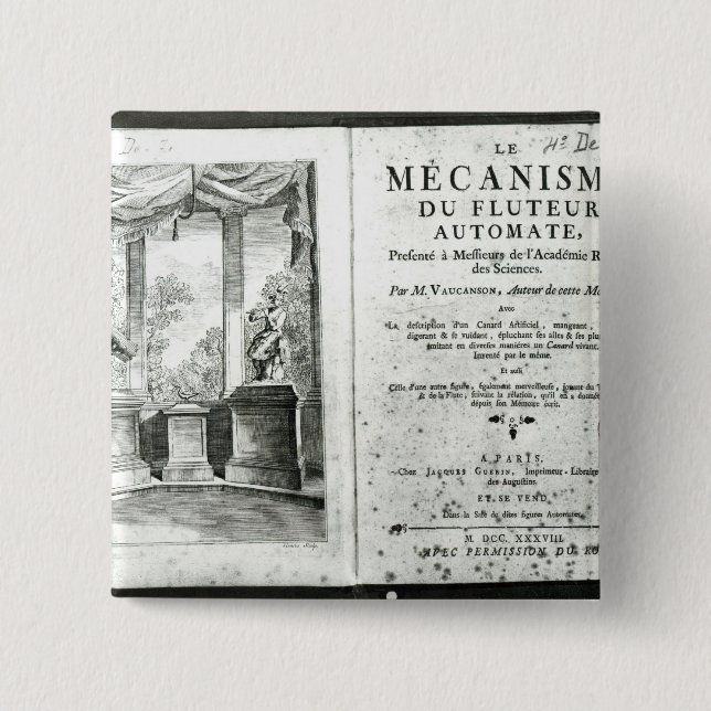 Automatons, illustration of the frontispiece button (Front)