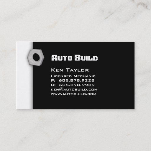 Customizable Automobile / Auto Mechanic Business Card 2