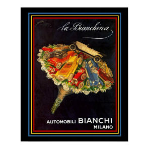 Automobile Bianchi Vintage Auto Show Ad 16 x 20 Poster