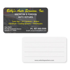 Automobile Car Repair Mechanic 2 Sided Template Bu Business Card