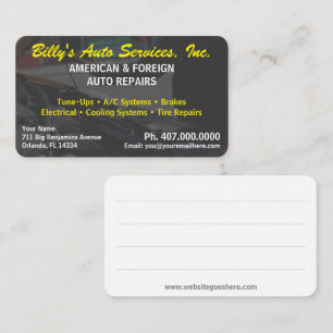 Automobile Car Repair Mechanic 2 Sided Template Bu Business Card
