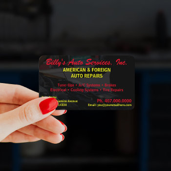 Automobile Car Repair Mechanic 2 Sided Template Bu Business Card by WhizCreations at Zazzle