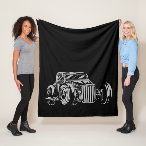 Automobile Hot Rod Vintage Fleece Blanket