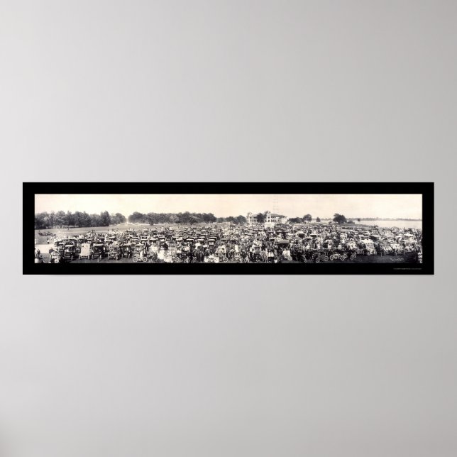 Automobile Panorama Photo 1909 Poster (Front)