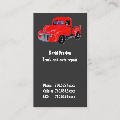 Automobile Repair American Truck Business Card