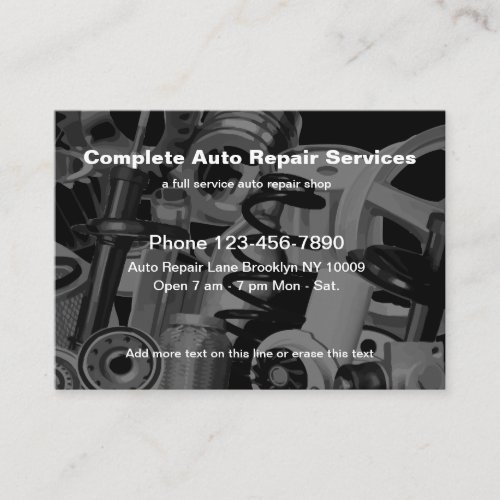 Automobile Repair Services Auto Parts Theme Business Card