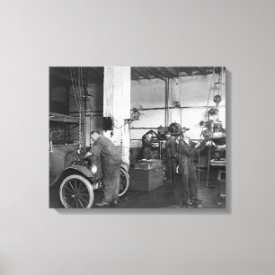 Automobile Repair Shop, 1919 Canvas Print