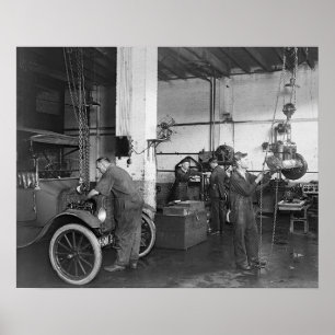 Automobile Repair Shop, 1919. Vintage Photo Poster