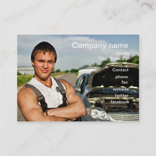 Automobile repair shop card (Front)