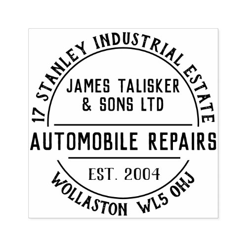 Automobile Repairs Rubber Stamp