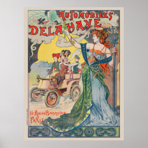 Automobiles Delahaye France Vintage Poster 1898