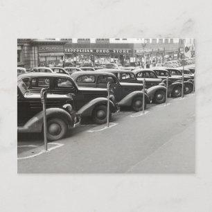 Automobiles in Omaha, 1938 Postcard