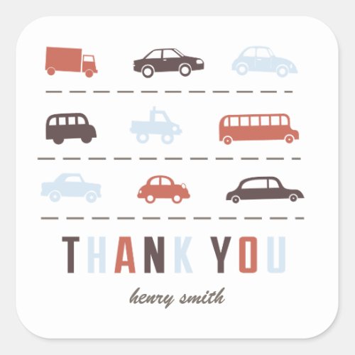 Automobiles Thank You Stickers
