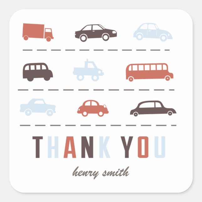 Automobiles Thank You Stickers (Front)