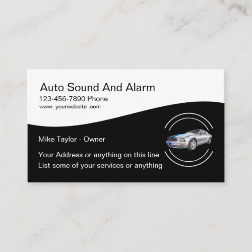 Automotive Alarm And Sound Systems Business Card
