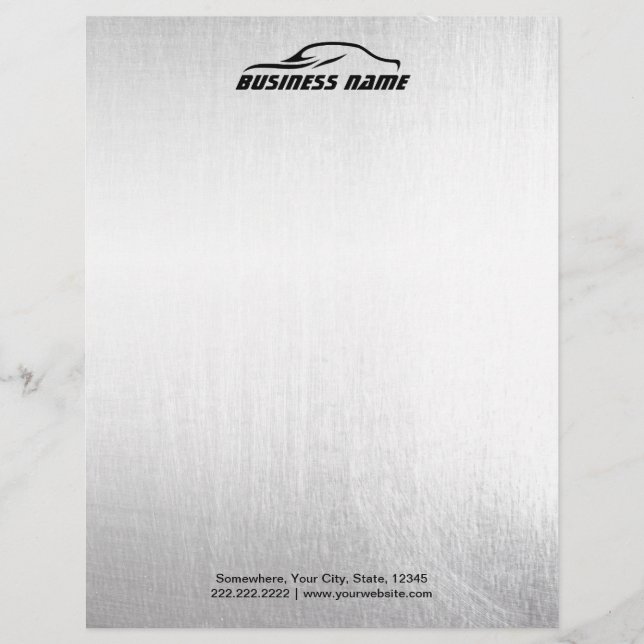 Automotive Auto Car Professional Metal Background Letterhead (Front)