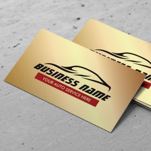 Customizable Automotive Auto Detailing Car Repair Modern Gold Business Card