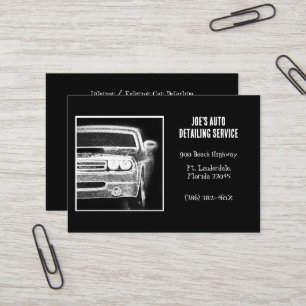 Automotive Black and White American Muscle Car  Business Card