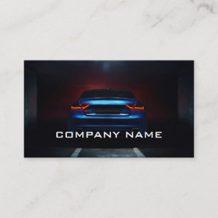 Automotive Blue Car Mechanic Black Modern Business Card