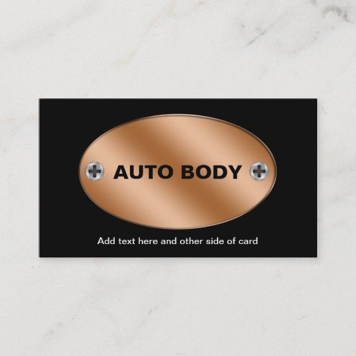 Customizable Automotive Body Repair Business Cards