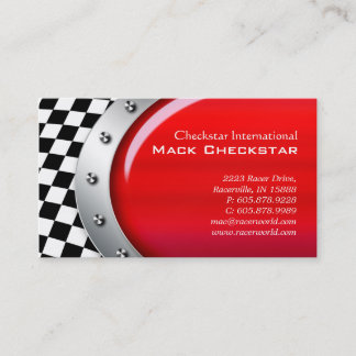 Automotive Business Card Racing Checkers Bolts