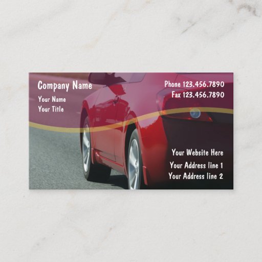 Customizable Automotive Business Cards