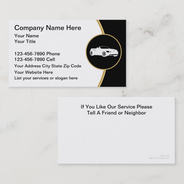 Automotive Business Cards (Front/Back)