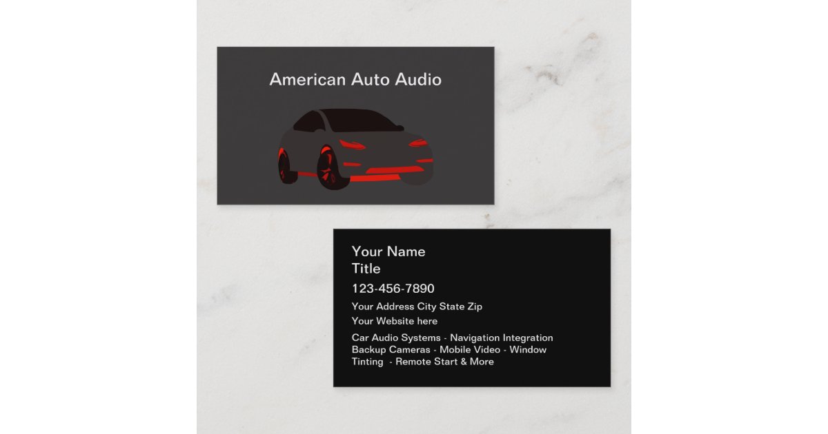 Automotive Car Audio Business Card Zazzle
