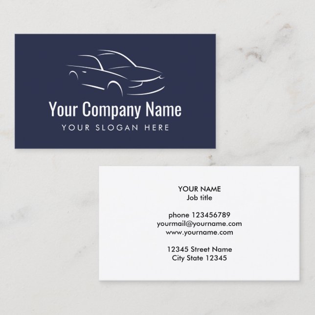 Automotive car company logo business card template (Front/Back)