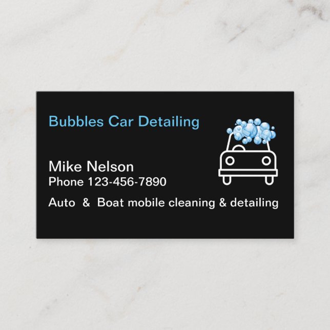 Automotive Car Detailing Business Card (Front)