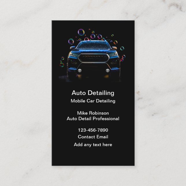 Automotive Car Detailing Cool Business Cards (Front)