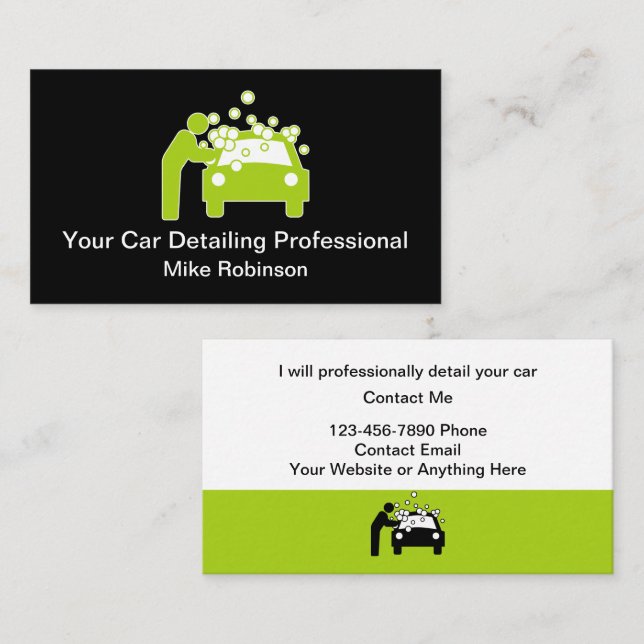 Automotive Car Detailing Cool Business Cards (Front/Back)