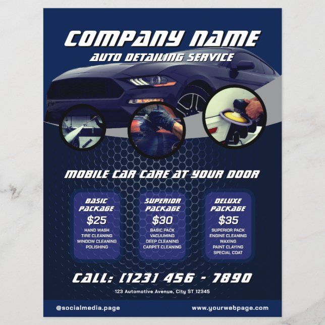 Automotive Car Detailing Flyer (Front)