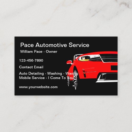 Automotive Car Detailing Services  Business Card