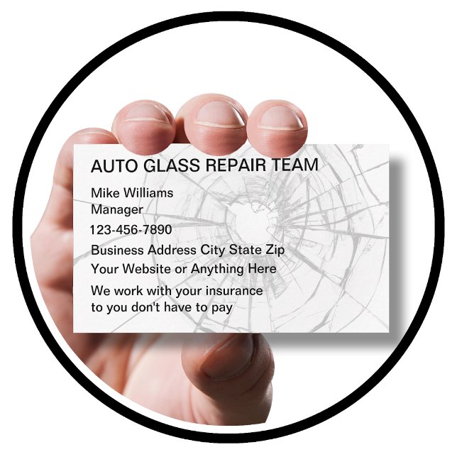 Automotive Car Glass Repair Business Cards (Creator Uploaded)
