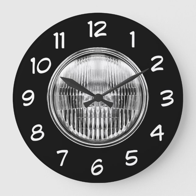 Automotive Car Headlight Mancave Clock (Front)