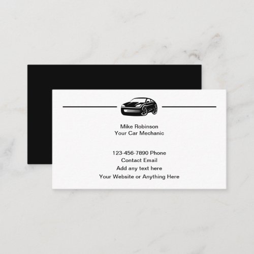 Automotive Car Mechanic Simple Business Cards