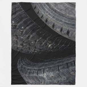 Automotive Car old tires Black Road trips Fleece Blanket