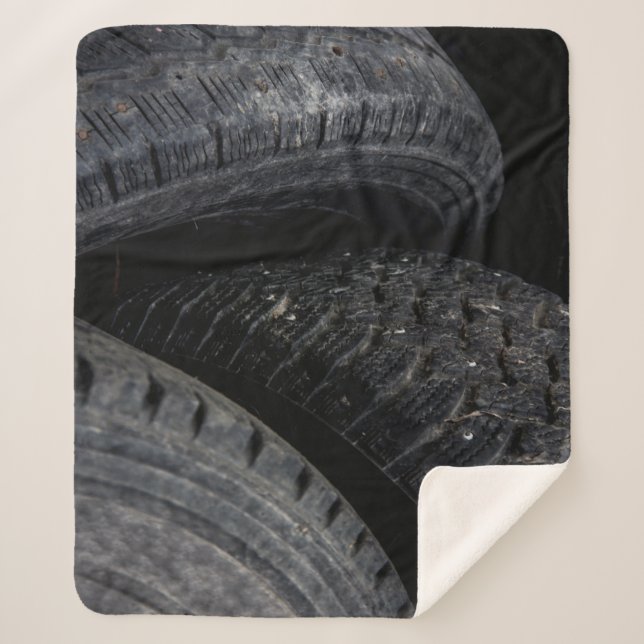 Automotive Car old tires Black Road trips  Sherpa Blanket (Front)