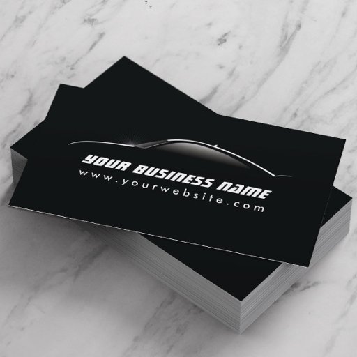 Customizable Automotive Car Outline Auto detailing Repair Business Card