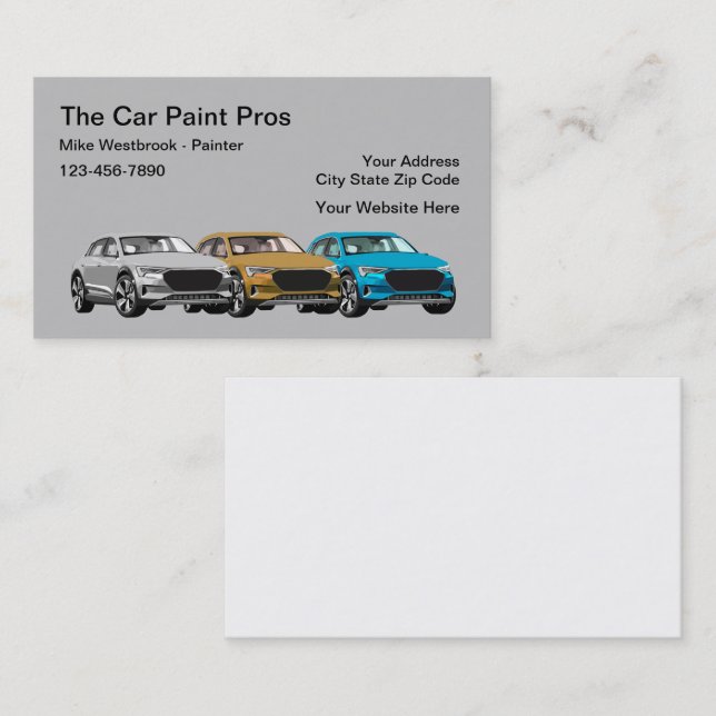 Automotive Car Painting Services  Business Card (Front/Back)